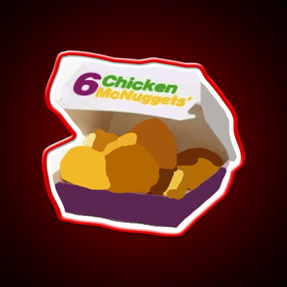 6 Chicken Mcnuggets Fast Food Led Neon Sign For Burger Place Rgb Color