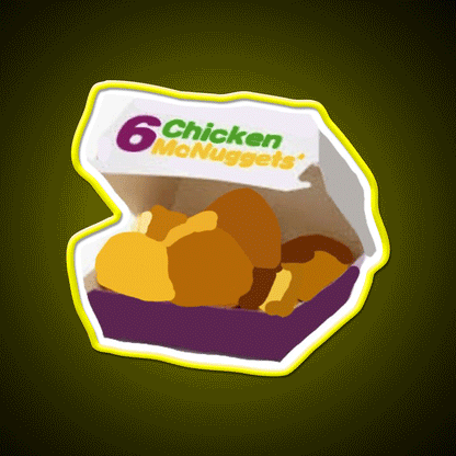 6 Chicken Mcnuggets Fast Food Led Neon Sign For Burger Place Rgb Color