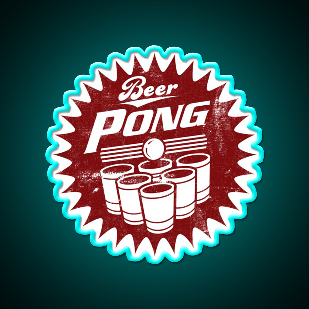 6 Cup Beerpong Logo Beer Bar Decor Led Neon Sign Rgb Color - Size and dimension reference