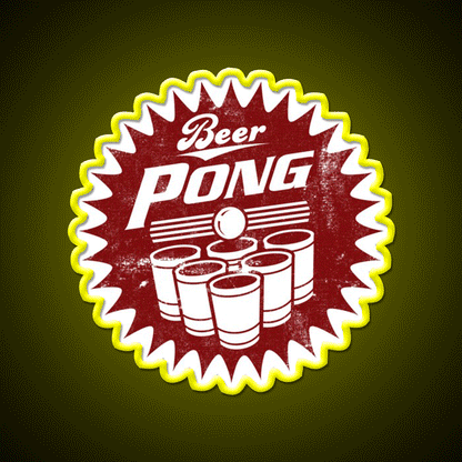 6 Cup Beerpong Logo Beer Bar Decor Led Neon Sign Rgb Color - Custom LED neon sign front view