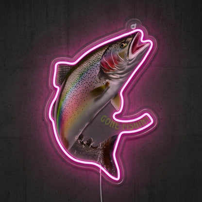 ShineNeon™ Jumping Trout Action neon sign USB Power - LED neon sign view 6