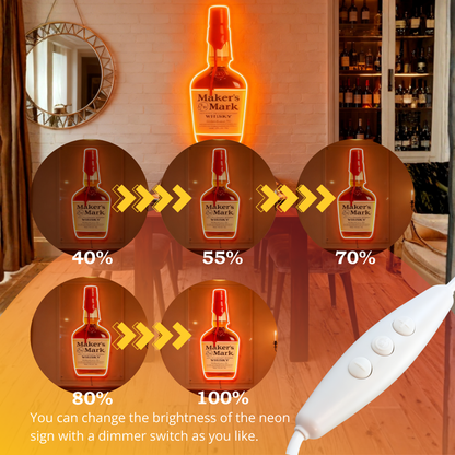 Bourbon Whiskey USB LED Neon Sign Bar Decor Man Cave Home Wall Art