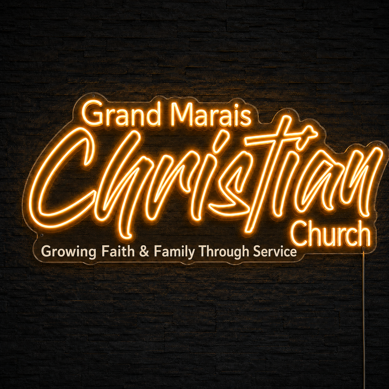 Grand Marais Christian Church Custom LED Neon Sign Warm White