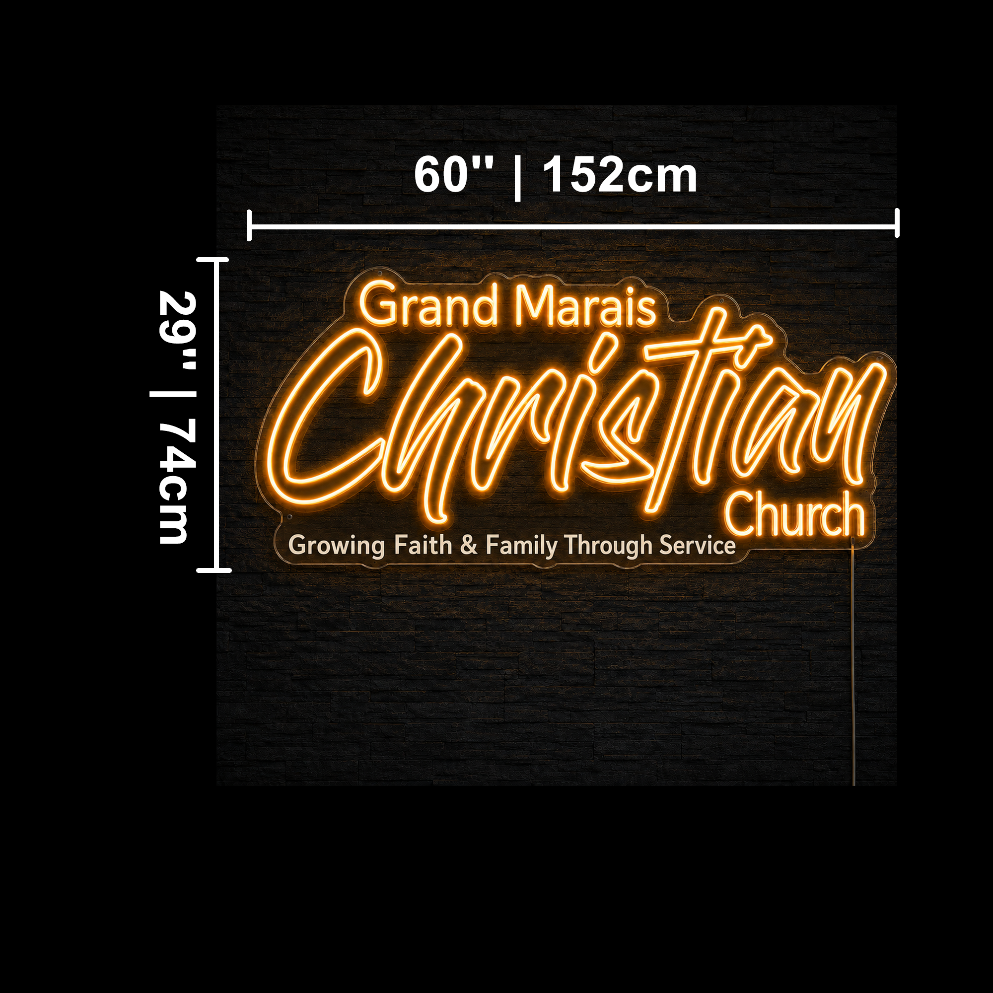 Grand Marais Christian Church Custom LED Neon Sign Warm White