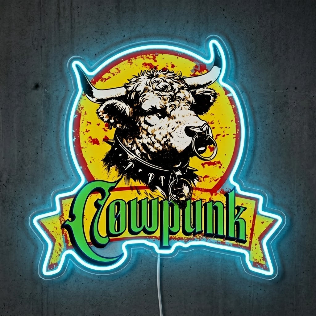ShineNeon™ Cowpunk Eagle Skull neon sign USB Power - LED neon sign close-up detail