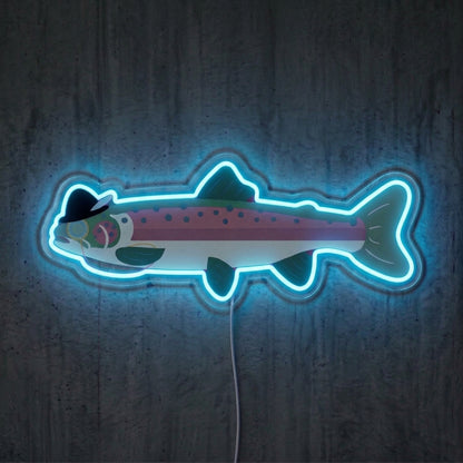 ShineNeon™ Minimal Trout Outline neon sign USB Power - LED neon sign close-up detail