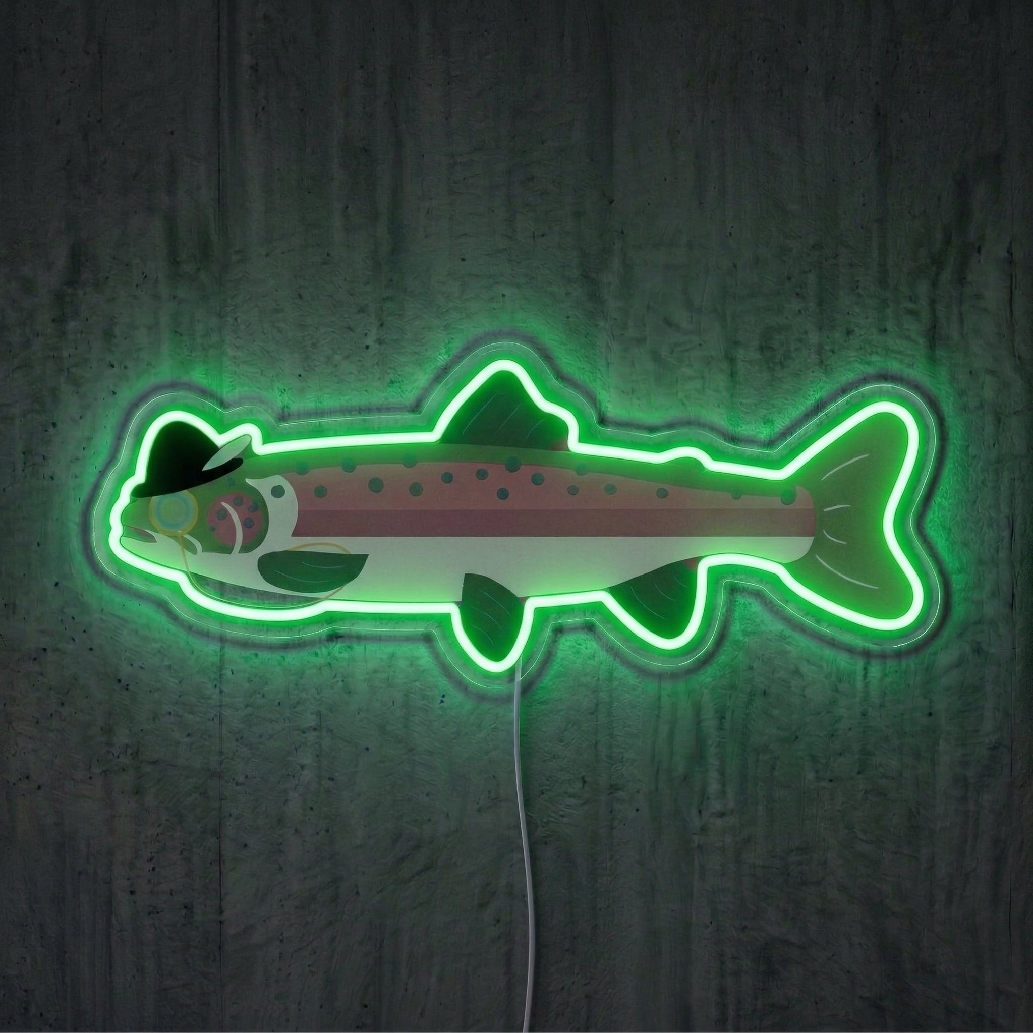 ShineNeon™ Minimal Trout Outline neon sign USB Power