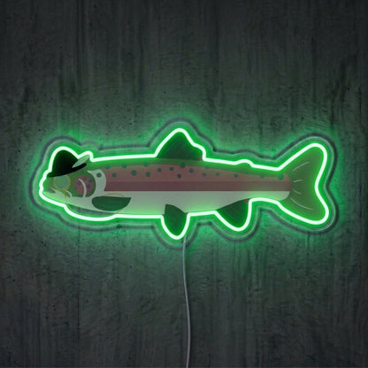 ShineNeon™ Minimal Trout Outline neon sign USB Power - Custom LED neon sign front view