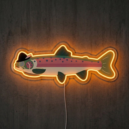 ShineNeon™ Minimal Trout Outline neon sign USB Power - LED neon sign view 6