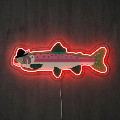 ShineNeon™ Minimal Trout Outline neon sign USB Power - Size and dimension reference