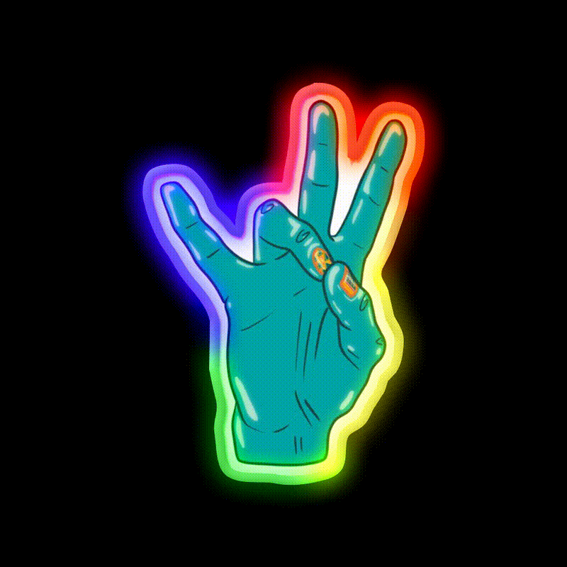 7 Seven Asl Nail Salon Led Neon Sign Rgb Color - LED neon sign close-up detail