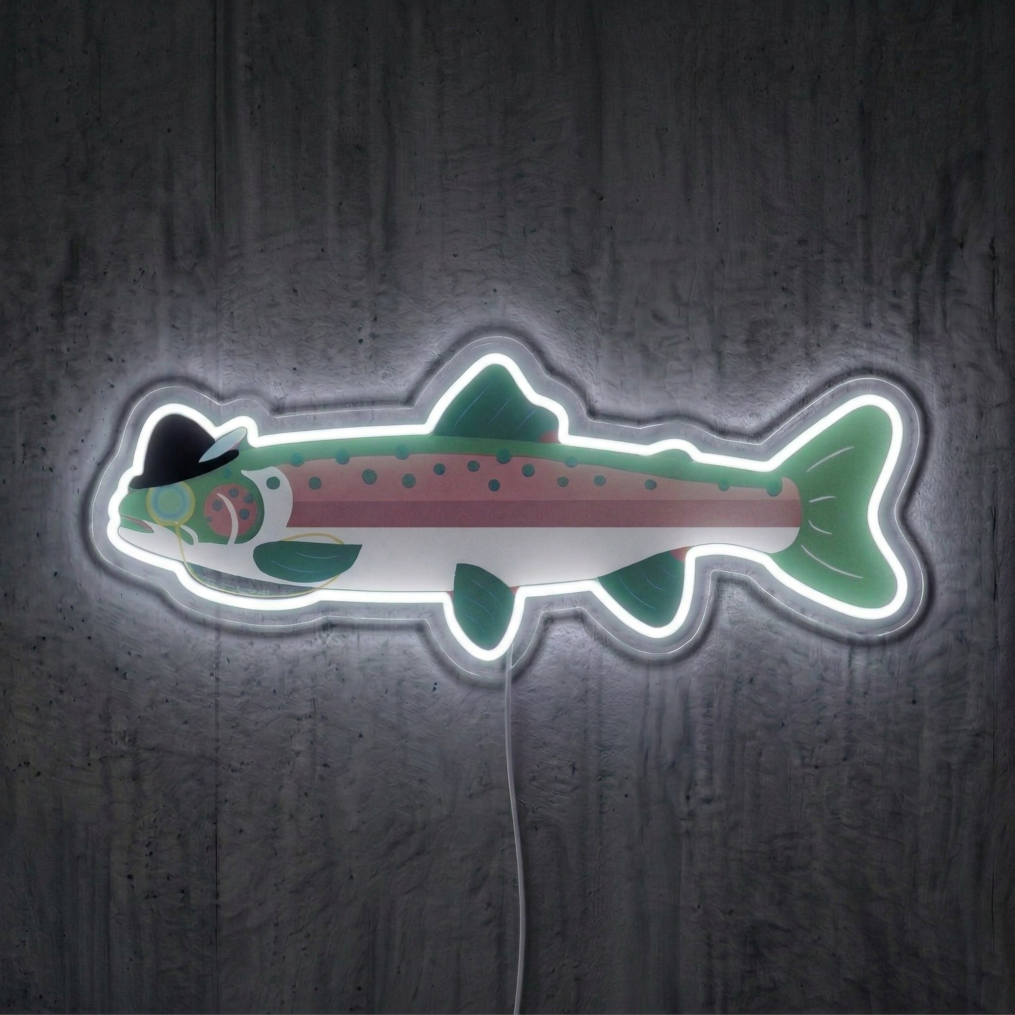 ShineNeon™ Minimal Trout Outline neon sign USB Power - LED neon sign view 9