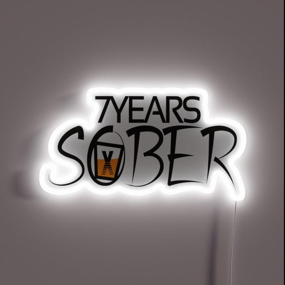 7 Years Sober Sober Life Rgb Led Neon Sign - Shineneon