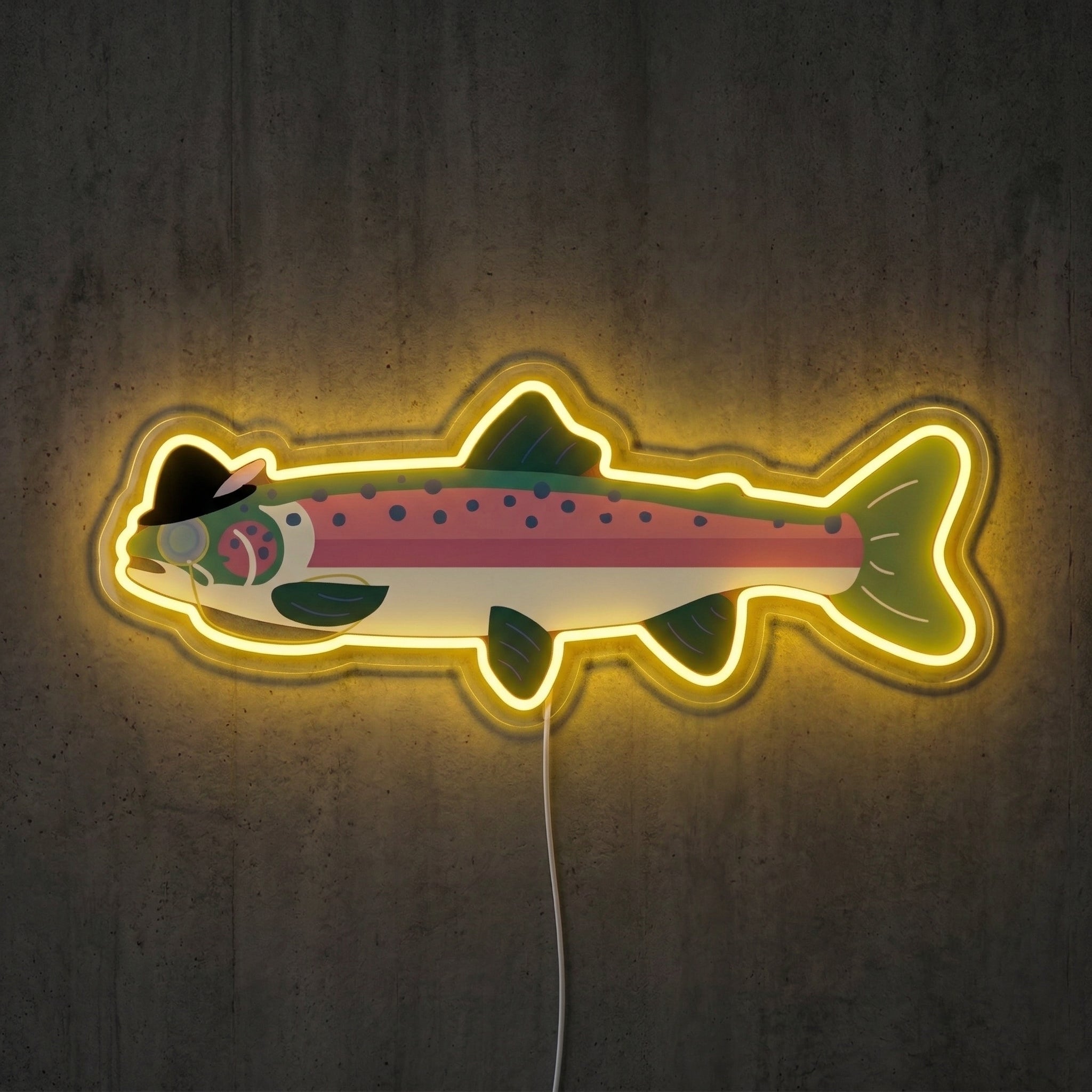ShineNeon™ Minimal Trout Outline neon sign USB Power - LED neon sign view 5