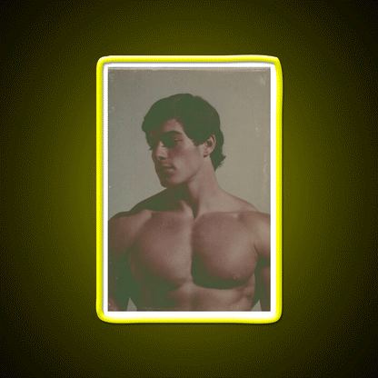 70S Muscular Handsome Male Vintage Physique Gym Fitness Led Neon Sign Rgb Color