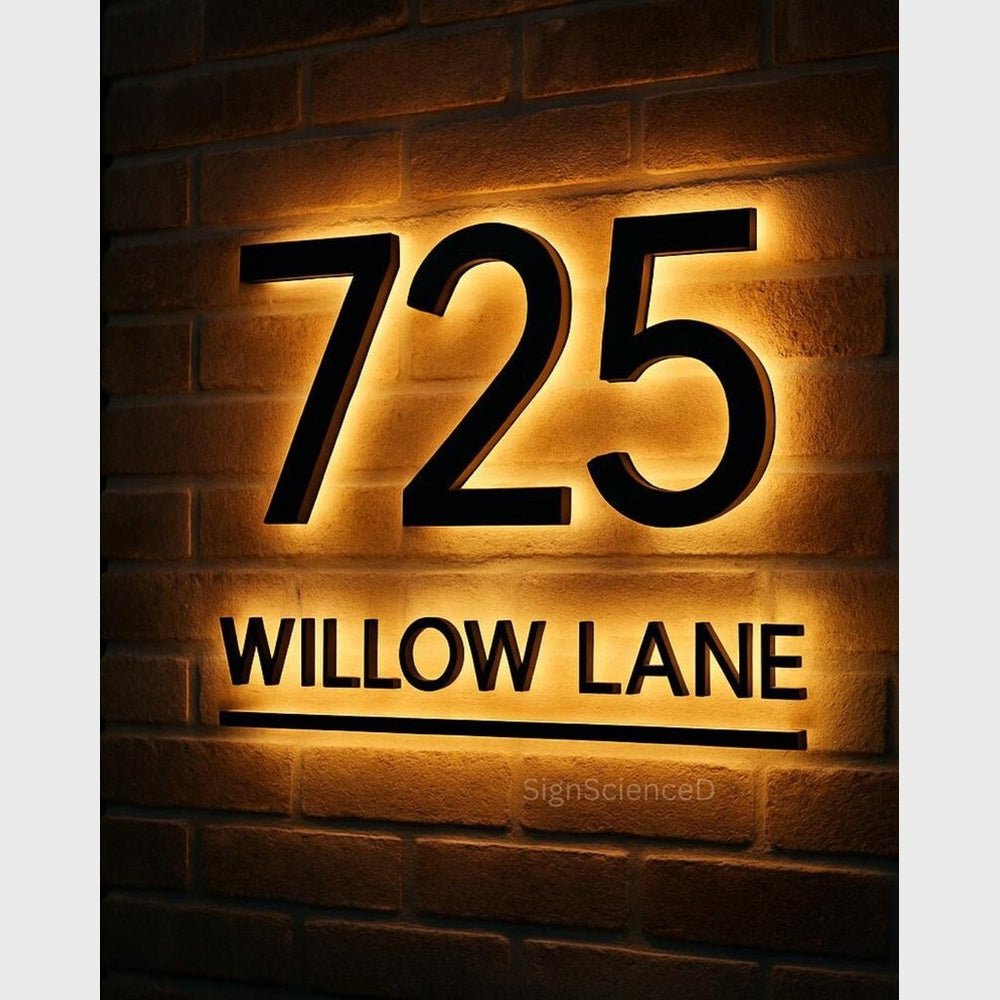 725 Willow Lane Signscienced 3D Backlit Channel Letters Led Light Sign - Shineneon