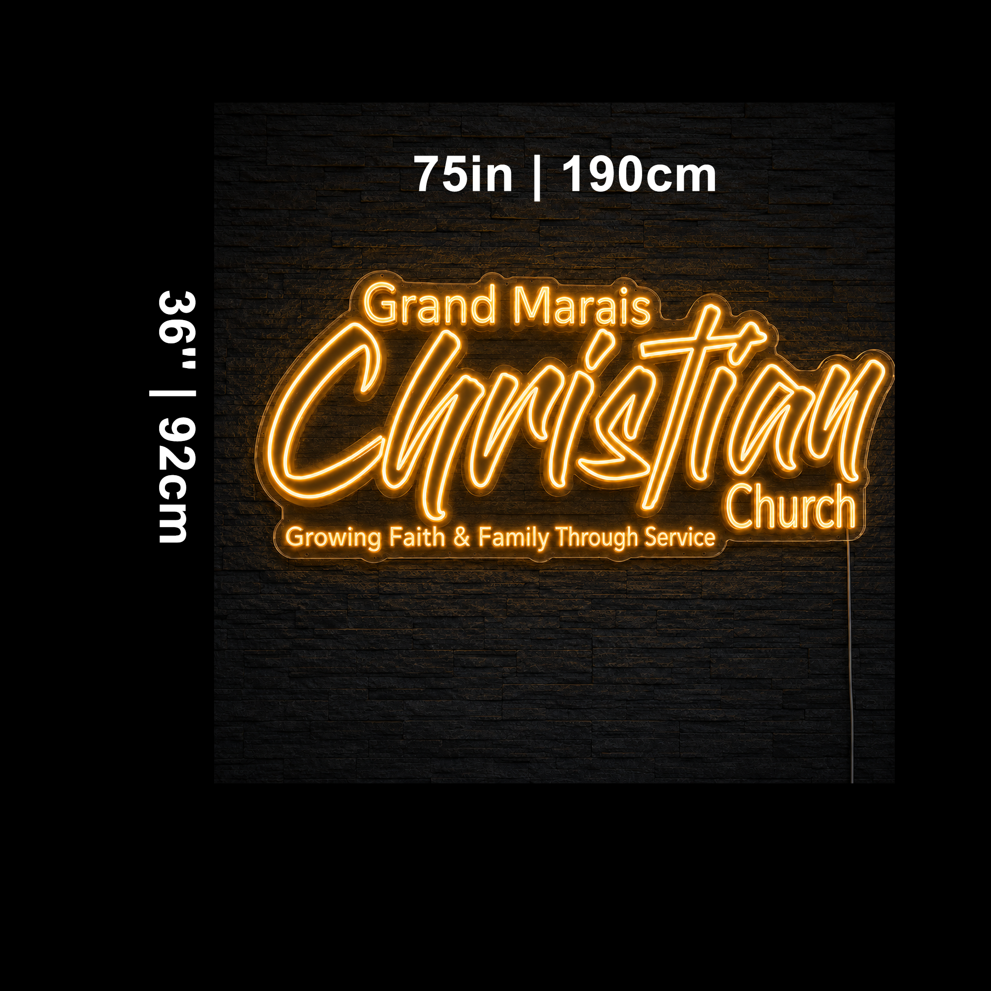 Grand Marais Christian Church Custom LED Neon Sign Warm White