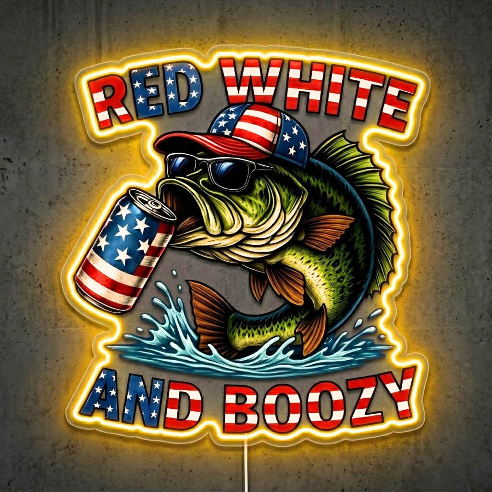ShineNeon™ Red White Bass neon sign USB Power