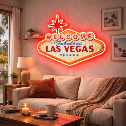 ShineNeon™ Welcome to Fabulous Las Vegas LED Neon Sign - Nevada Landmark Decor USB Powered