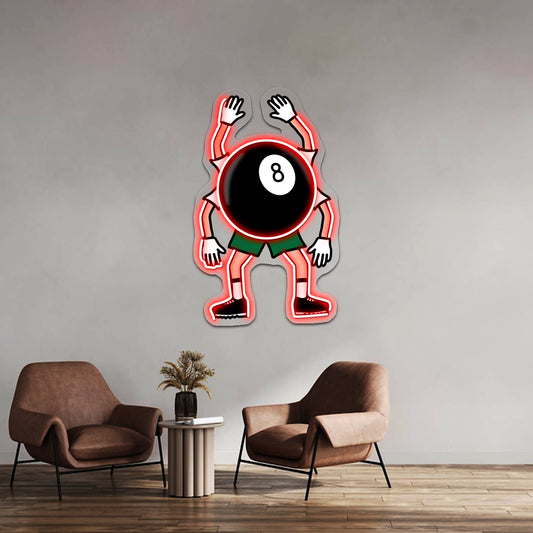 8 Ball Man Wall Artwork Neon Signs