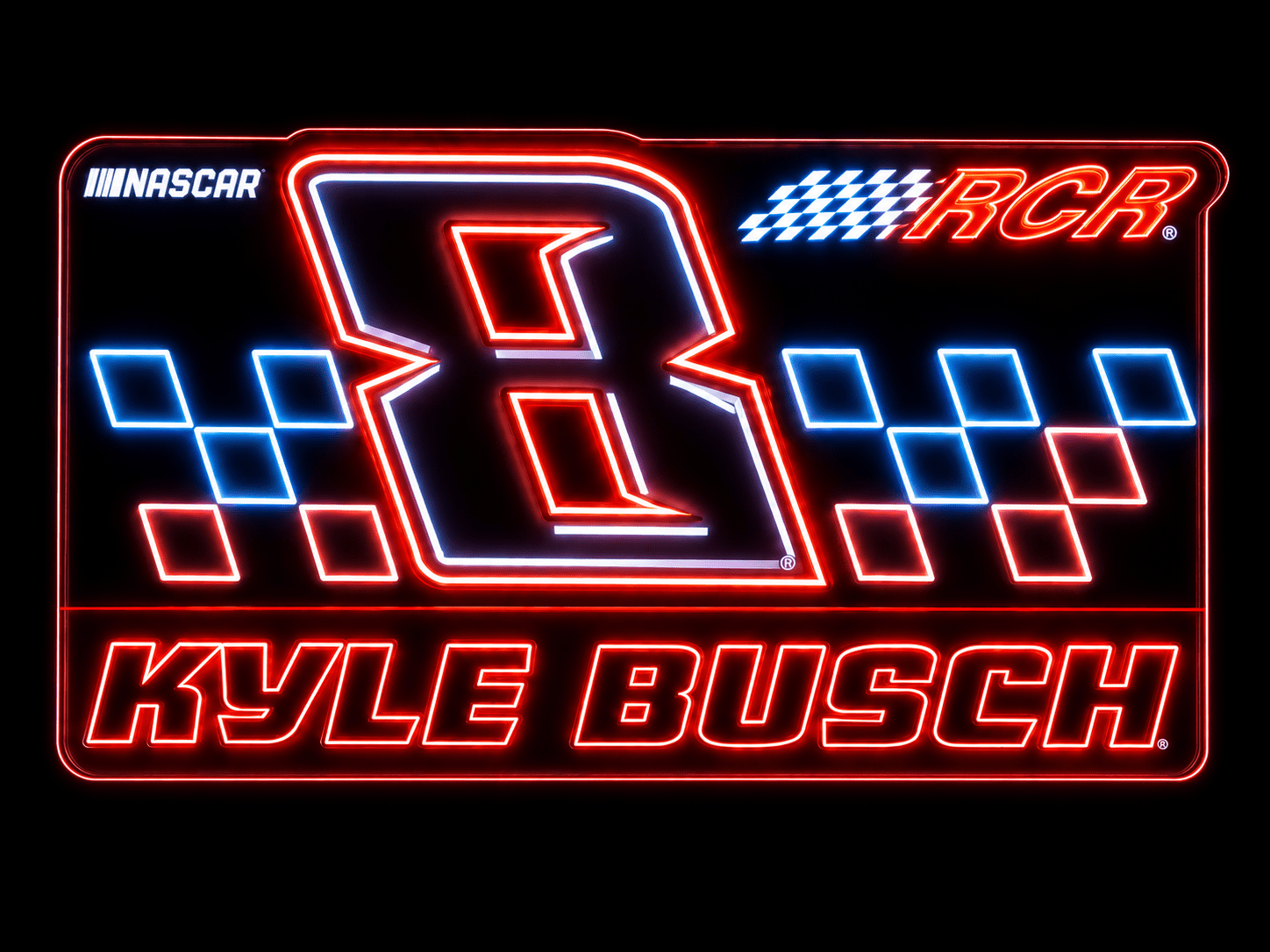8 KYLE BUSCH NASCAR RCR Custom Led Neon Sign with 30-inch - Shineneon