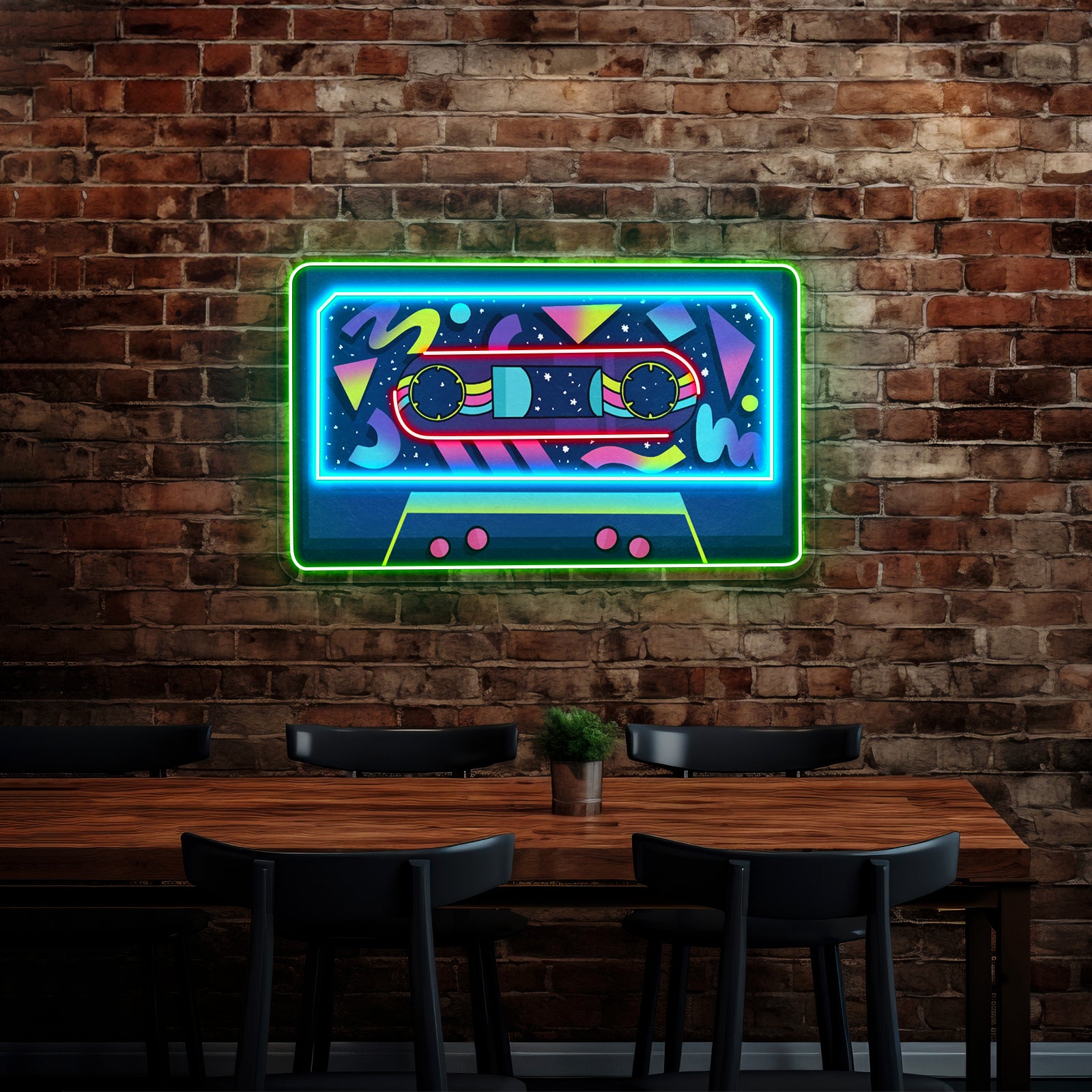 Abstract Art Neon Acrylic Artwork