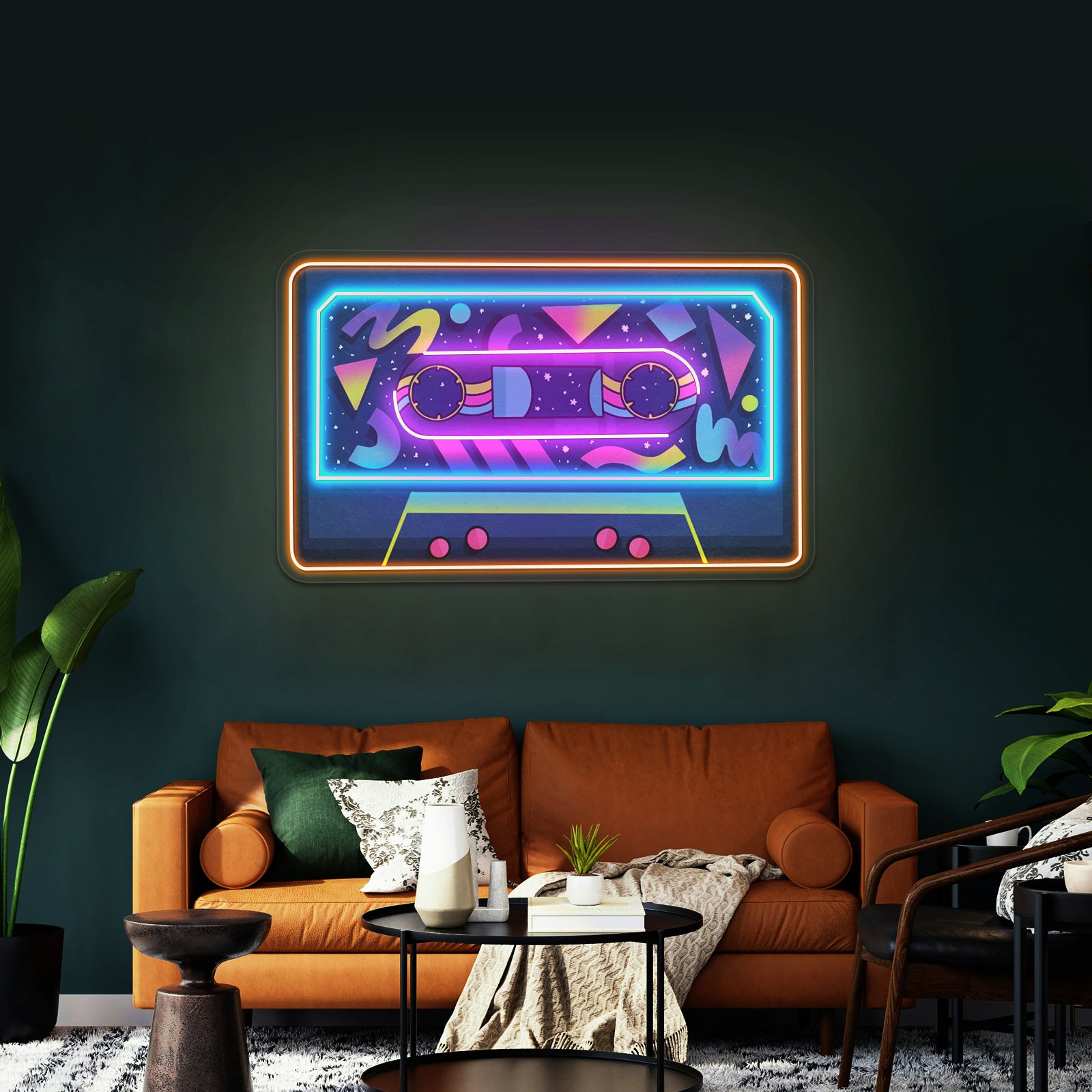 Abstract Art Neon Acrylic Artwork