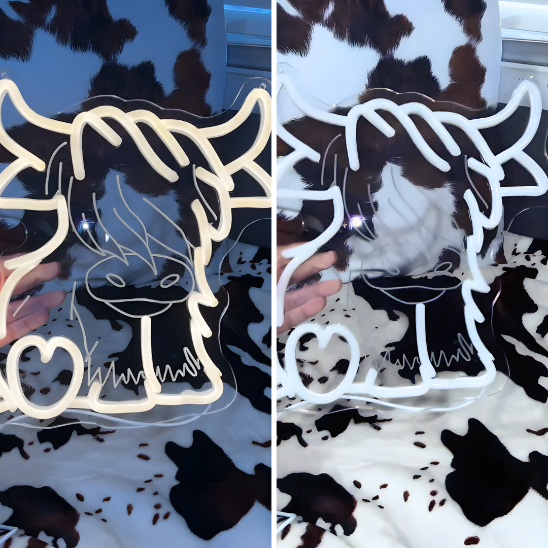 Highland Cow USB LED Neon Light Adorable Gift for Bedroom Home Decor Wall Light