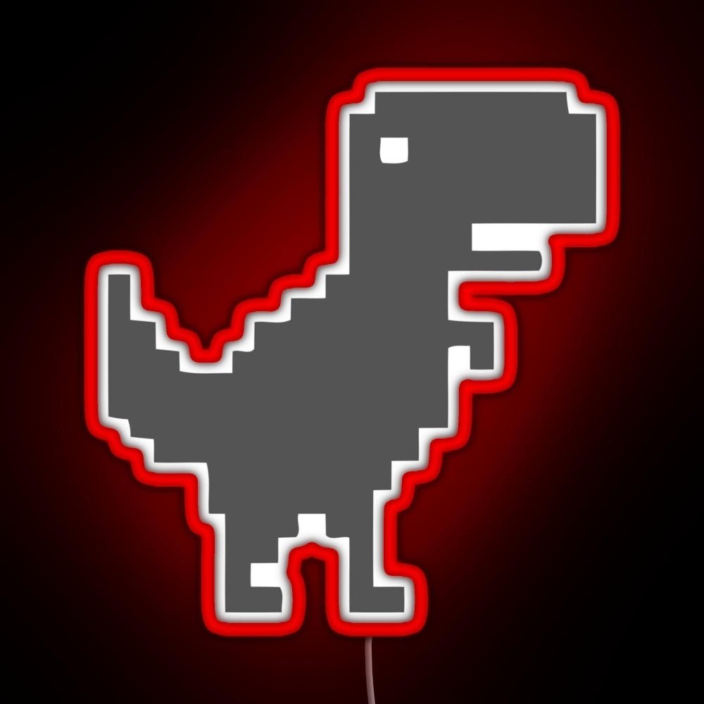 8bit Dino Rgb Led Neon Sign Pop Wall Art - Shineneon
