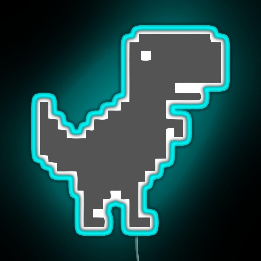 8bit Dino Rgb Led Neon Sign Pop Wall Art - Shineneon