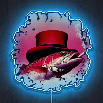 ShineNeon™ Lucky Top Hat Fish neon sign USB Power - LED neon sign close-up detail
