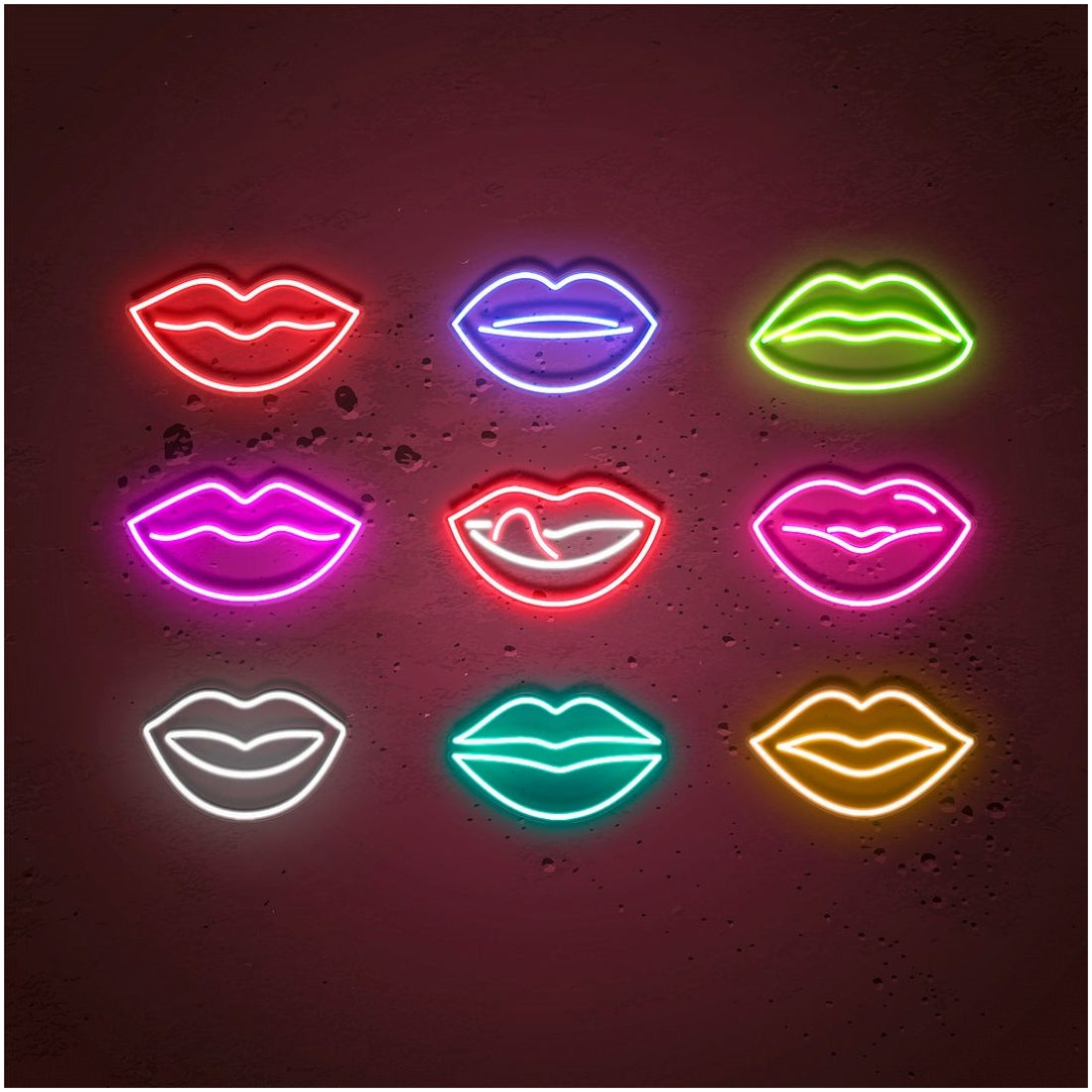 9 Colors Lips Led Sign Business Neon Sign