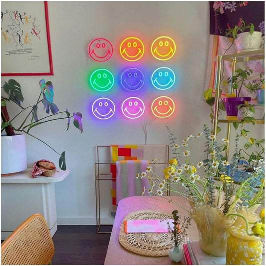 9 Colors Smiley Led Sign Business Neon Sign