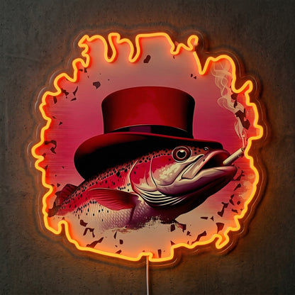 ShineNeon™ Lucky Top Hat Fish neon sign USB Power - LED neon sign view 5
