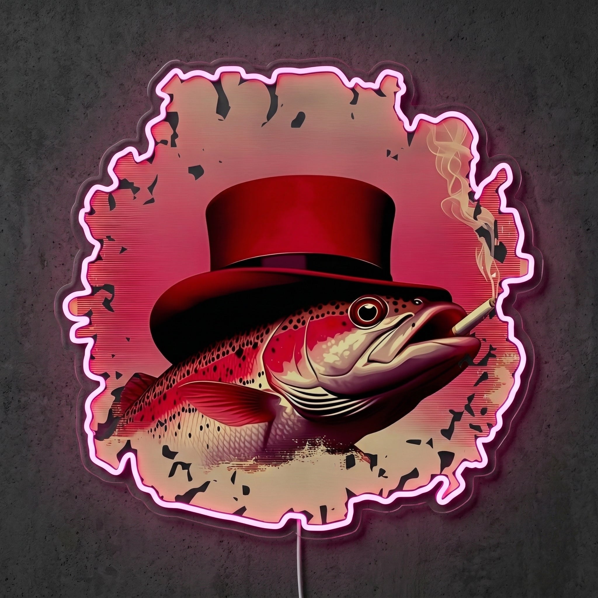 ShineNeon™ Lucky Top Hat Fish neon sign USB Power - LED neon sign view 6