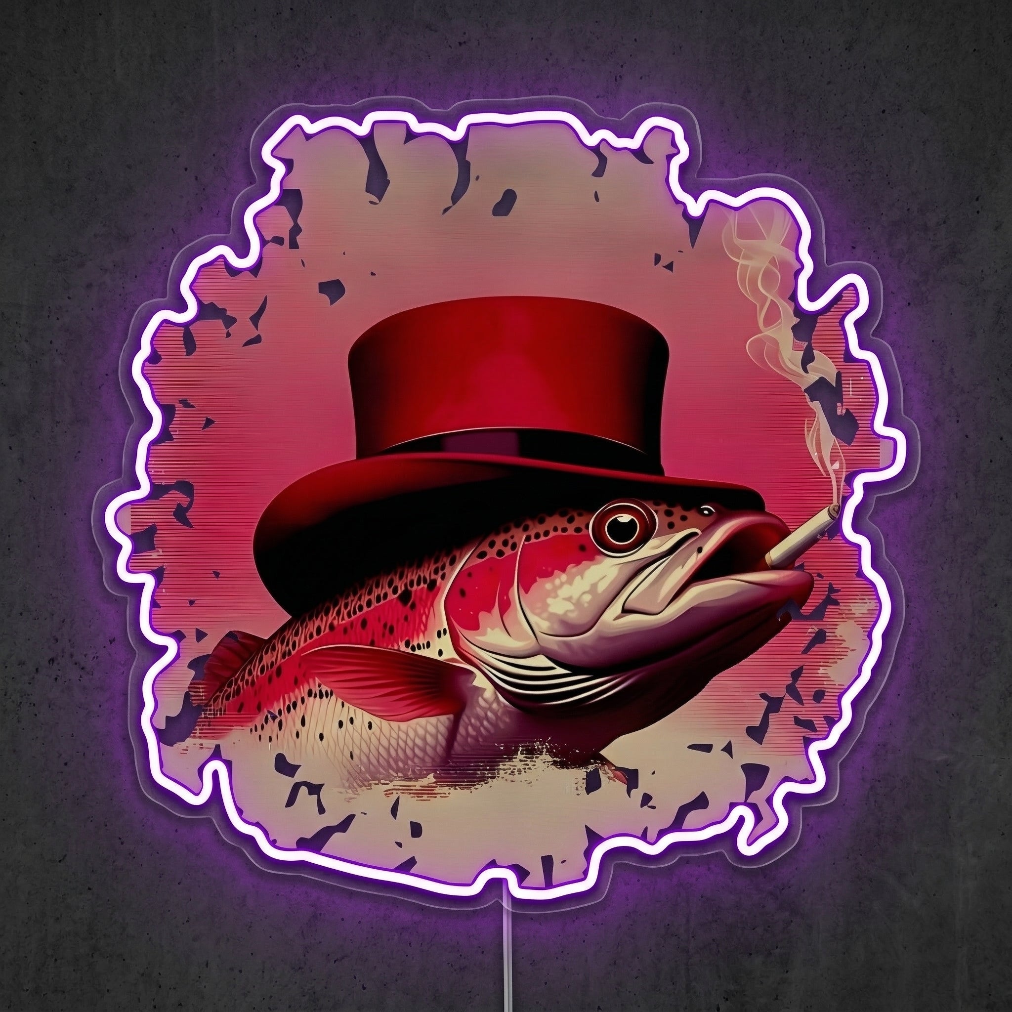 ShineNeon™ Lucky Top Hat Fish neon sign USB Power - LED neon sign view 8