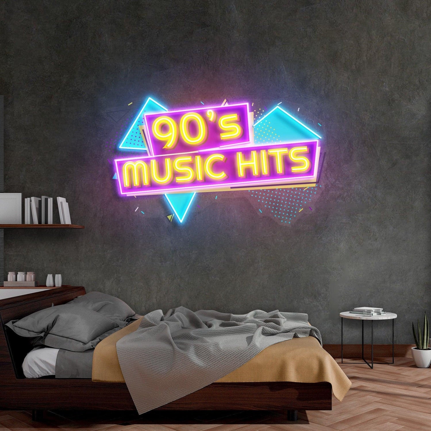 90s Music Hits Retro Tri-Color Uv Printed Led Neon Sign For Music Room Bar Decor | Shineneon