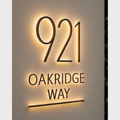 921 Oakridge Way 3D Backlit Channel Letters Led Light Sign - Shineneon