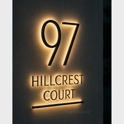 97 Hillcrest Court 3D Backlit Channel Letters Led Light Sign - Shineneon
