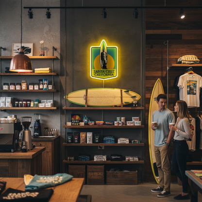 ShineNeon™ Retro Surf California LED Neon Sign - Vintage Beach Vibe Wall Art (USB Powered)