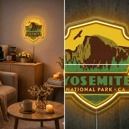 ShineNeon™ Yosemite National Park LED Neon Sign - Half Dome Nature Vibe Wall Decor for Bedroom Man Cave & Gift