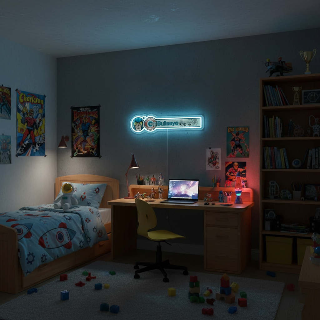 ShineNeon™ Retro Bullseye Comic Ledger LED Neon Sign - Superhero Wall Decor