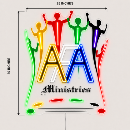 AFA Ministries Multicolor Church Logo Custom LED Neon Sign