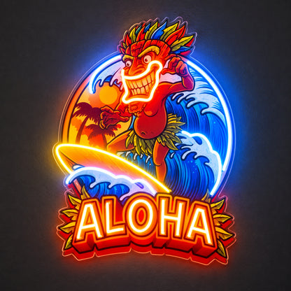 Aloha Tropical Character LED Neon Sign main product image