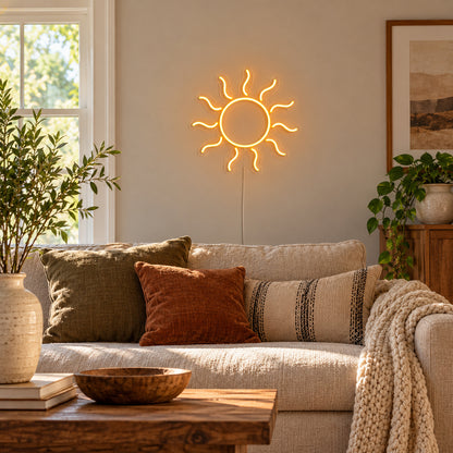 Amber Sun Rays LED Neon Sign lifestyle scene
