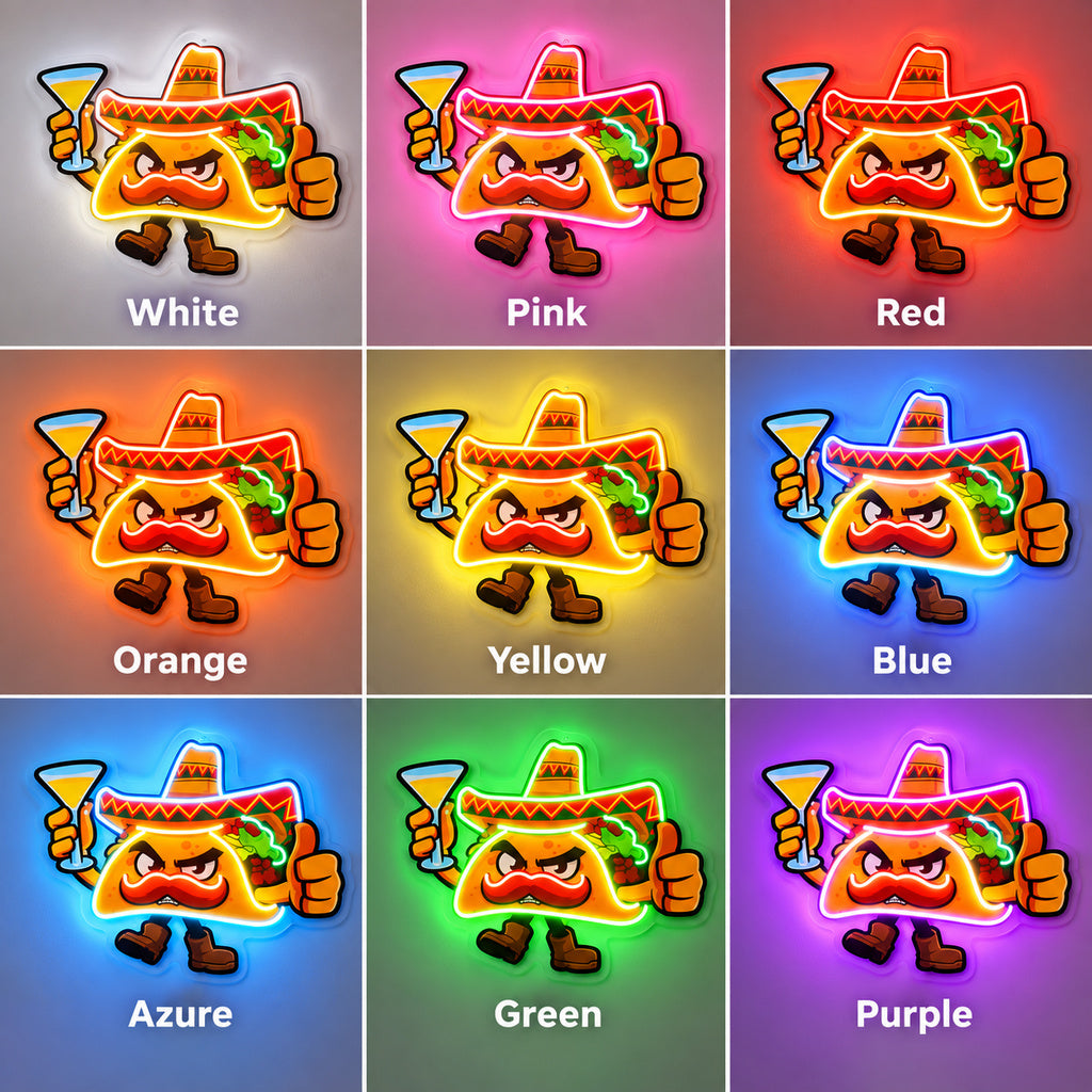 Angry Taco Character LED Neon Sign image 4