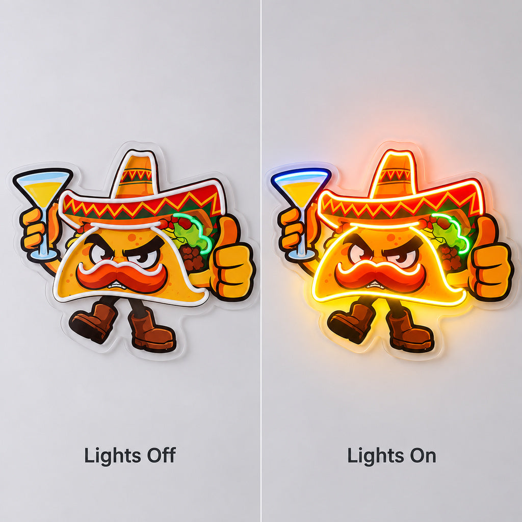 Angry Taco Character LED Neon Sign image 3
