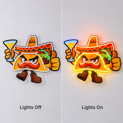 Angry Taco Character LED Neon Sign image 3