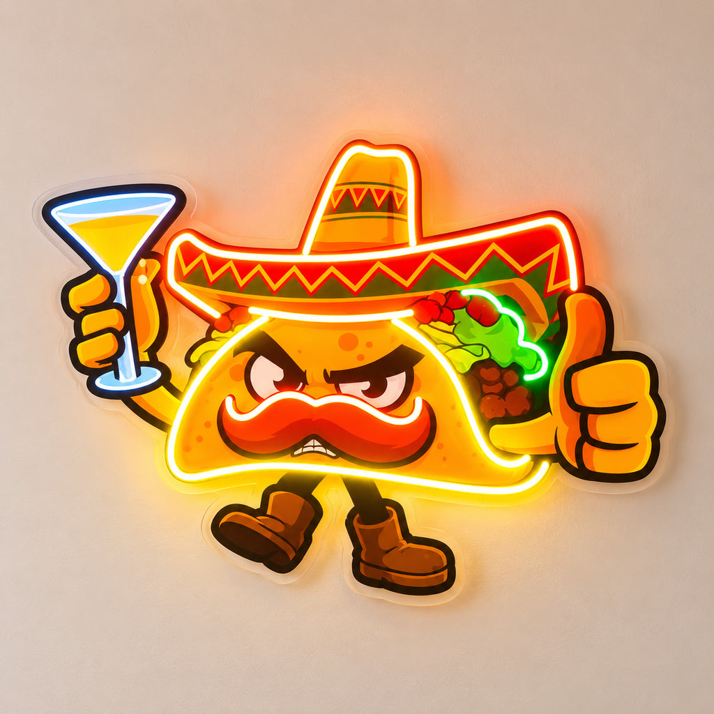 Angry Taco Character LED Neon Sign image 6