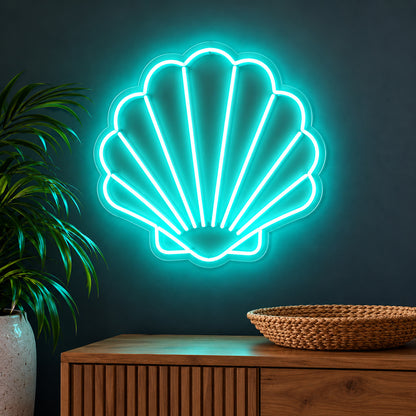 Aqua Seashell LED Neon Sign main product image